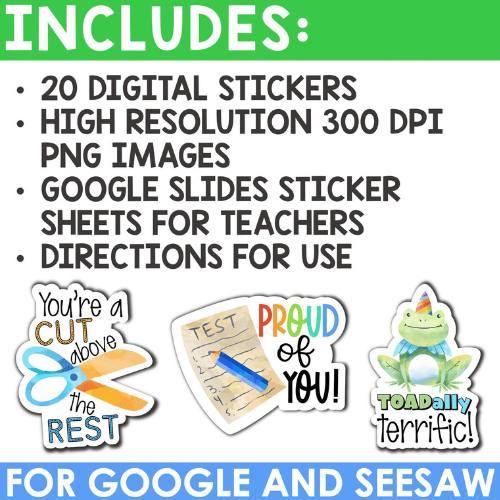 School Digital Stickers for Google and Seesaw