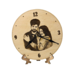 Personalized Wooden Engraved Photo Clock (8×8 Inches)