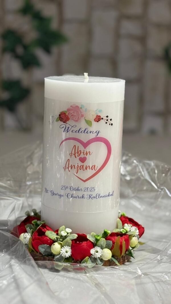 floral wedding candle