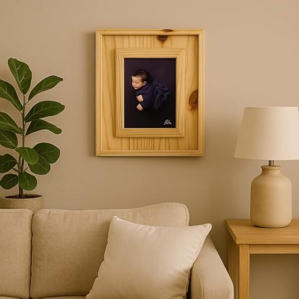 Natural Solid Pine Wood Picture Frames|Hand Make Crafted Original Wood Frame|Wall Decoration|Photo Size 8x6