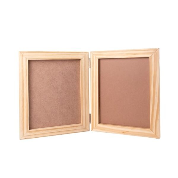 Little Birdie Pinewood Dual Picture Frame with Hinge,  |Photo Frame for Home, Arts & Crafts, Office, Suitable for DIY Gifting