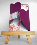 Simple and Elegant wedding invitation card, Maroon & White colour combination.