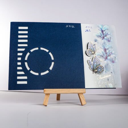Blue floral with Butterfly wedding invitation card