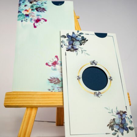 blue floral invitation card