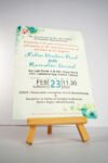 White floral theme single sheet wedding card