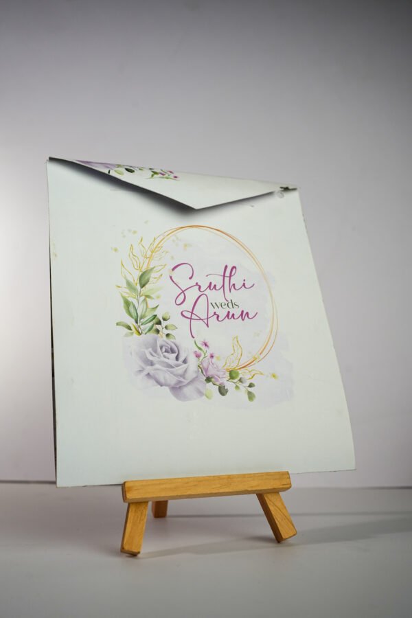 Simple Floral Wedding Card with printed cover