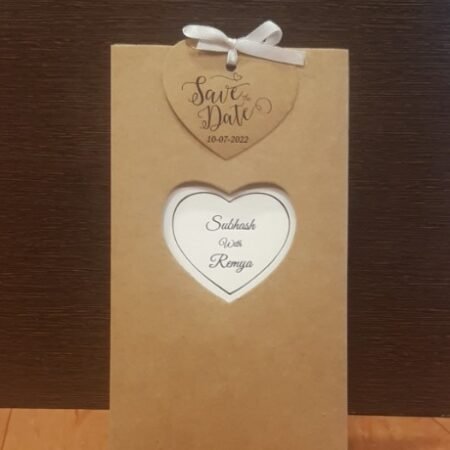 heart shape wedding card