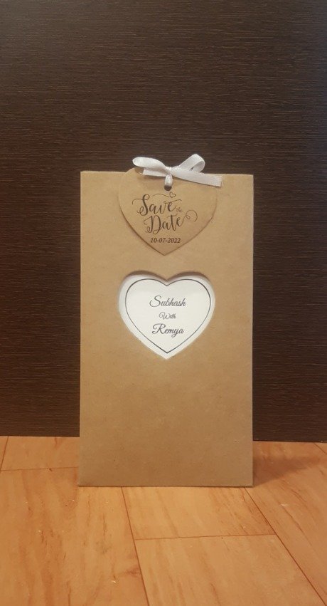heart shape wedding card