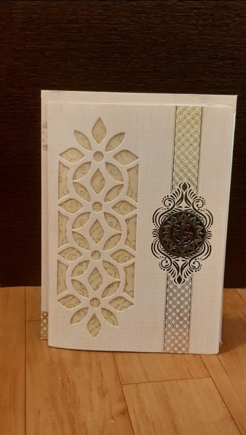 floral cut weding card